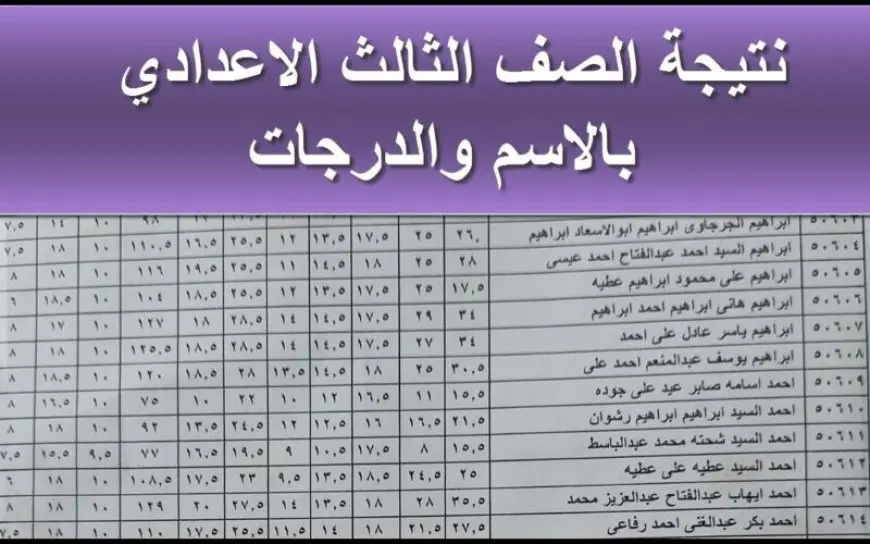 ثالثة إعدادي.. نتيجة شهادة الصف الثالث الاعدادي البحيرة برقم الجلوس 2025 عبر مديرية التربية والتعليم بالبحيرة