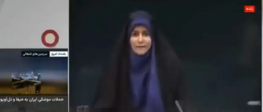 شاهدوا اللحظة المروعة! جيش الاحتلال يقصف التلفزيون الإيراني وتفر مذيعتها على الهواء!