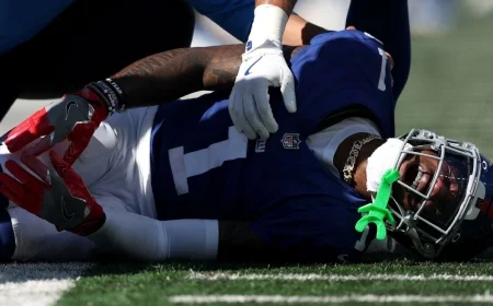 Giants Star Nabers Sidelined for Season After ACL Tear