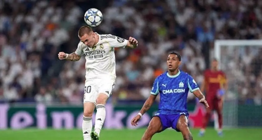 دوري أبطال أوروبا ريال مدريد يتعادل مع مارسيليا 1-1 في الشوط الأول تفاصيل الفيديو