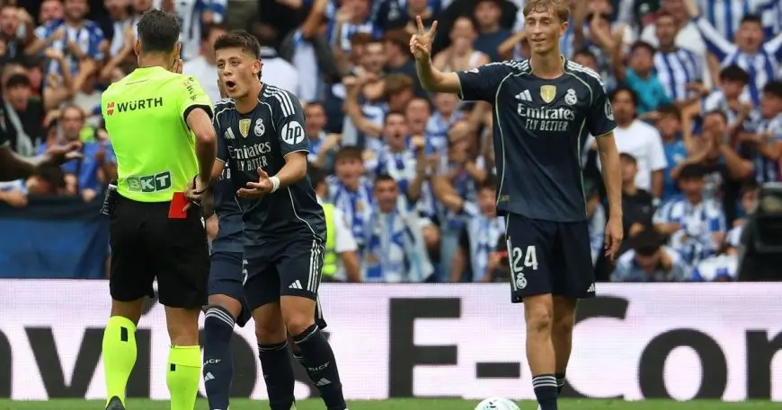 مدافع ريال مدريد هويسن يواجه الإيقاف لمباراة واحدة بعد طرد أمام سوسيداد