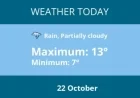 Sunny Skies and Rising Temperatures: Bulgaria’s Weather Forecast for Thursday, October 23