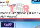 Cam Newton Engages in Playful Tussle with Alabama A&M Mascot on ESPN Tour