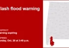 Baldwin County Faces Flash Flood Warning; Immediate Action Required Sunday