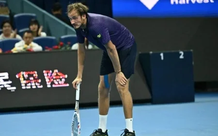 Daniil Medvedev battles cramps and receives best effort warning at China Open Beijing