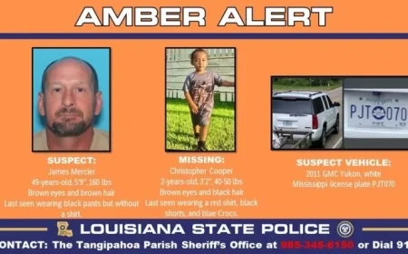 Amber Alert Activated for Missing Child in Tangipahoa Parish