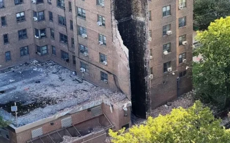 Partial Collapse Rips Massive Hole in Bronx High-Rise Apartment Building in New York City