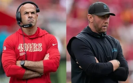49ers Coach Robert Saleh Clarifies Comments on Legal Sign-Stealing Spat with Liam Coen