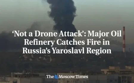 Major Fire Erupts at Oil Refinery in Russia’s Yaroslavl Region Not Linked to Drone Attack