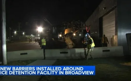 Chicago ICE Facility Prepares for Protests with Barricades; Air Force Veteran Dana Briggs Arrested Near Broadview Zone