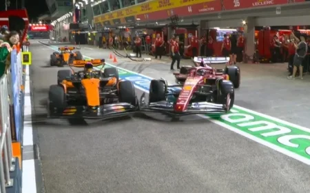 Oscar Piastri Leads Turbulent Singapore GP Second Practice as Charles Leclerc Collides with Lando Norris in Pit Lane