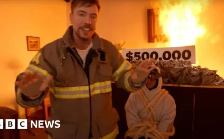MrBeast Justifies Controversial Challenge of Trapping Man in Burning Building for $500000 Prize Opportunity