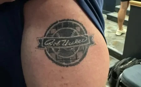 Brewers Manager Pat Murphy Celebrates NLDS with a Unique Bob Uecker Patch Tattoo