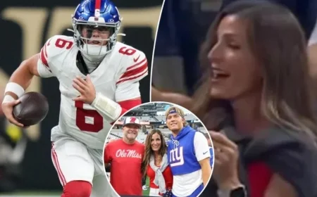 Jaxson Dart’s Mom Cheers as Rookie Giants QB Scores Consecutive Touchdowns