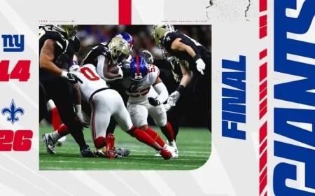 Giants Defeated by Saints in 26-14 Showdown