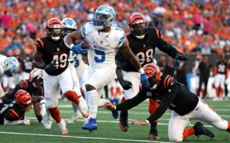 Detroit Lions running backs Jahmyr Gibbs and David Montgomery make history in victory over Bengals tying NFL record
