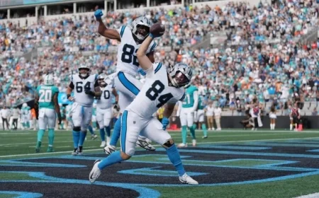 Carolina Panthers Rally from 17-0 Deficit with Rico Dowdle’s Ground Attack Against Miami Dolphins