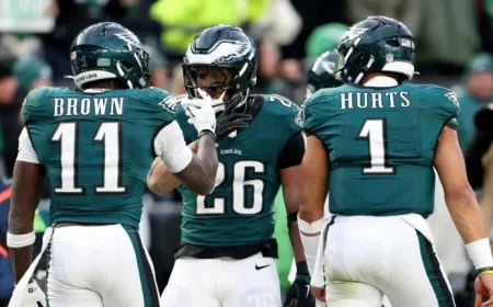 Saquon Barkley A.J. Brown and Jalen Hurts Unite to Revamp Offense Strategy