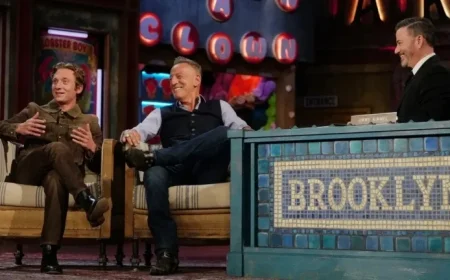 Bruce Springsteen and Jeremy Allen White Talk About Their New Movie on Kimmel