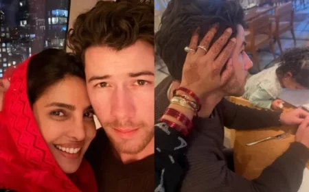 Priyanka Chopra Dazzles in Red Suit and Bangles for Karwa Chauth as Nick Jonas Makes Mid-Tour Homecoming