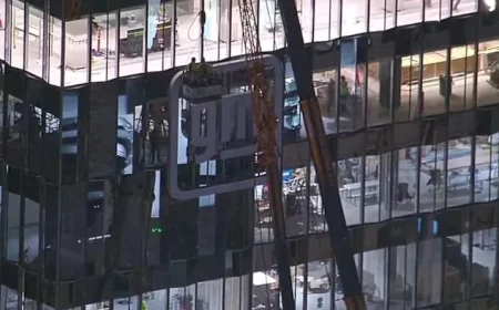 Discover the Newly Installed General Motors Sign on Hudson’s Detroit