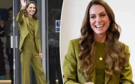 Kate Middleton Stuns in Chartreuse Suit as She Supports Friend Victoria Beckham at Secret Event
