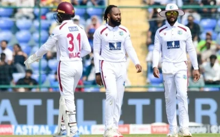 West Indies Trail at 26/1 at Tea as India Declares Strong at 518/5 in Second Test