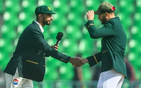 Masood Leads Pakistan Batting Effort as South Africa Fields Trio of Spinners