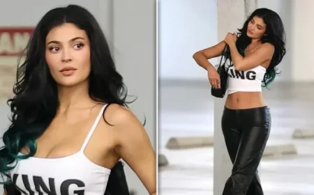 Kylie Jenner Turns Heads in Stylish Leather Pants and Crop Top