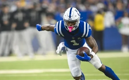 Josh Downs Touchdown Evens the Score to 24-24 in Indianapolis Clash