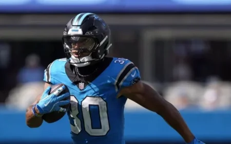 Panthers RB Hubbard Sidelined Again Dowdle Set to Face Cowboys