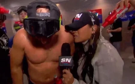 Hazel Mae Captivates All During Toronto Blue Jays Champagne Celebration Chaos