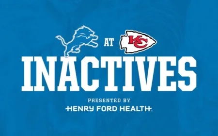 Lions vs Chiefs: Key Players Inactive for the Game