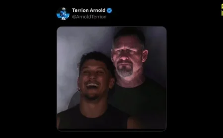 Lions’ Terrion Arnold Shares Viral Meme of Mahomes and Campbell as WWE Legends Undertaker and AJ Styles