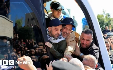 Palestinian Prisoners Welcomed by Jubilant Crowds as They Return to West Bank