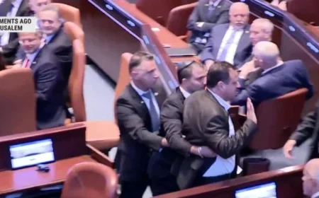 Protesters Momentarily Disrupt Trump’s Address to Israeli Parliament