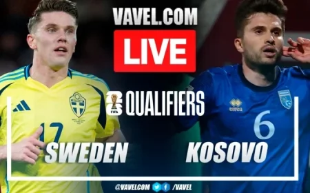 Live Score Updates Sweden Faces Kosovo in 2026 World Cup Qualifiers Clash