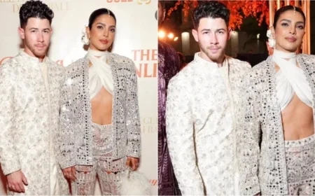 Priyanka Chopra and Nick Jonas Dazzle in Coordinated Ivory Attire at New York Pre-Diwali Bash Fashion Trends