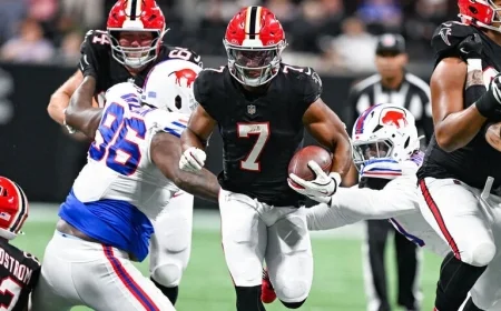 Bijan Shines Bright in Bills Clash as Falcons Secure Monday Night Football Victory