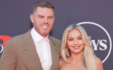 Freddie Freeman’s Wife Chelsea Dazzles in Eye-Catching Dodgers Boots at Game 4 Against Phillies