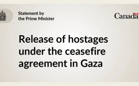 Prime Minister Carney Comments on Hostage Release Following Gaza Ceasefire Agreement