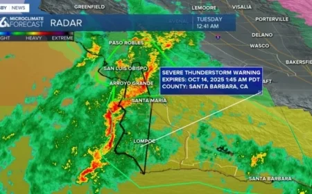 Urgent Alert: Severe Thunderstorm Warning Hits San Luis Obispo County