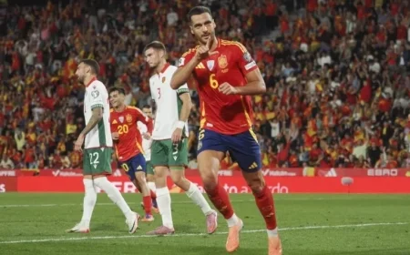 Live World Cup Qualifiers: Mikel Merino Scores as Spain Faces Bulgaria Today