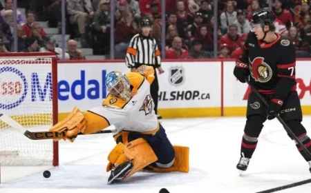 Saros shines with 31 saves in Predators victory over Senators’ home opener