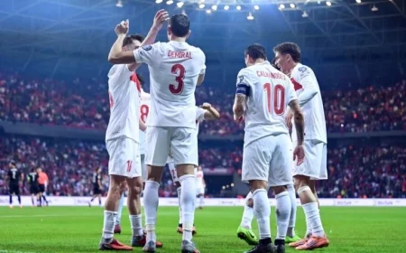 Türkiye Triumphs with 4-1 Victory Over Georgia in World Cup Qualifiers as Calhanoglu Celebrates 100th Cap Achievement