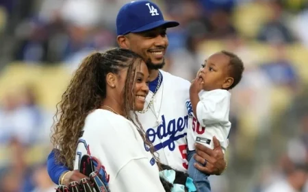 Brianna Betts Rocks Trendy Dodgers Denim Outfit with LA WAGs for Game 2