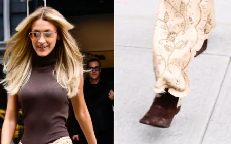 Bella Hadid Rocks Urban Cowboy Look with Khaite Dallas Boots in New York City