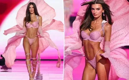 Emily Ratajkowski shines in her debut appearance at the Victoria’s Secret Fashion Show runway
