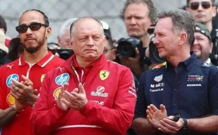 Lewis Hamilton’s Chilly Encounter with Christian Horner Following Rumored Ferrari Discussions