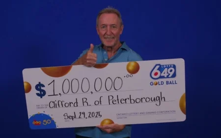 Lotto 6/49 winning numbers (Oct. 15): 5, 10, 17, 26, 31, 32 + Bonus 24; Gold Ball number hits $36M